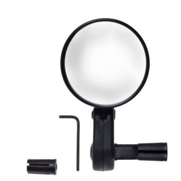 Oglinda bicicleta, forma rotunda, montaj in capatul gidonului, din plastic