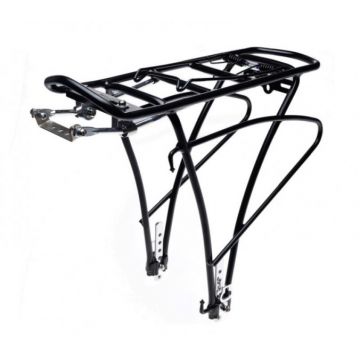 Portbagaj spate biciclete, 24  -28  , aluminiu ranforsat, fixare cadru, culoare negru