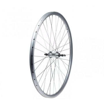 Roata spate dubla, frana janta, 28  , culoare argintie