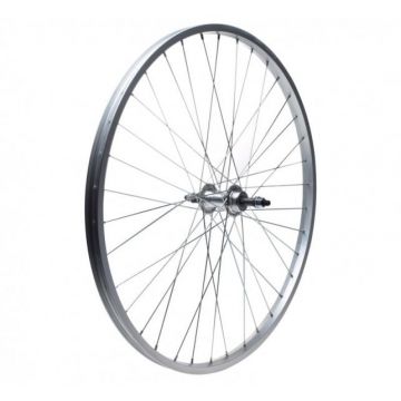 Roata spate simpla, frana janta, 28  , culoare argintie