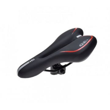 Sa bicicleta, confort gel, cu gaura ventilatie, culoare negru rosu