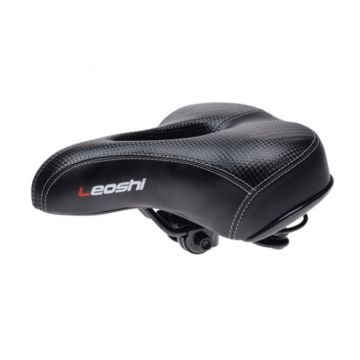 Sa cu arcuri bicicleta city, cu gaura de ventilatie, Leoshi, culoare negru