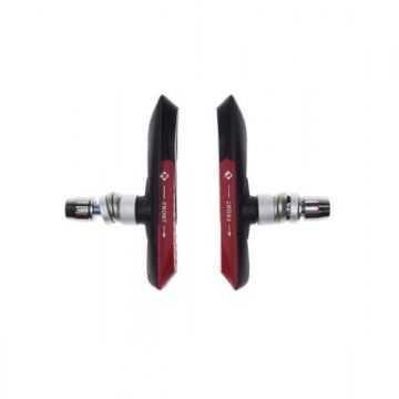 Saboti frana Leoshi V-Brake imbus, lungime 70mm, culoare negru rosu