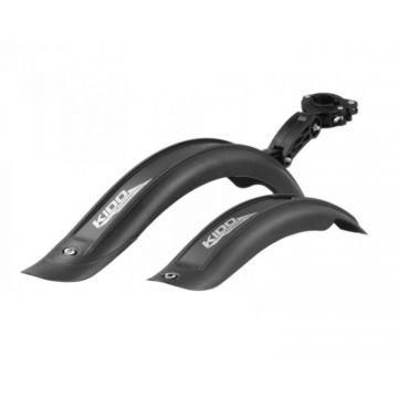 Set 2 aparatori noroi pentru bicicleta cu roti 16  -18  , prindere rapida, culoare negru