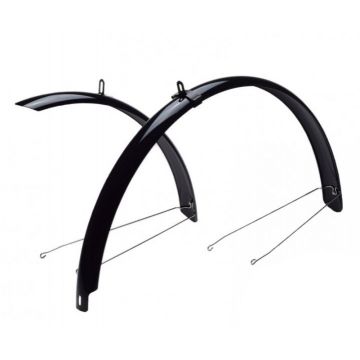 Set aparatori noroi fata spate bicicleta 28  , latime 50 mm, material PVC, culoare negru