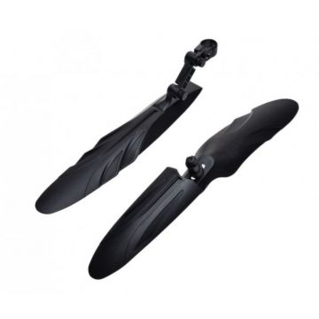 Set aparatori noroi fata+spate, pentru biciclete cu amortizoare, roata 24 - 28 inch, culoare negru