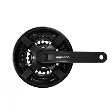 Angrenaj Pedalier 3 Foi 24 34 42T MTB TY301, lungime brat 170mm, Shimano Tourney, culoare negru