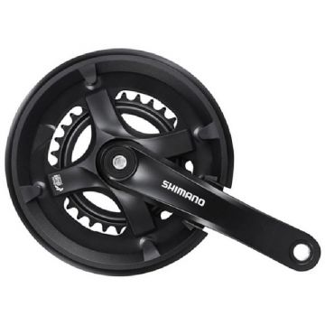 Angrenaj pedalier Shimano Tourney FC-TY501-2, 46X30T, brat 175mm, pentru 7 8 viteze, spate, culoare negru