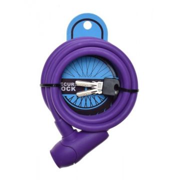 Antifurt cu cheie 10mm x 1500mm, protectie din silicon, culoare violet