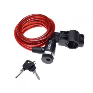 Antifurt cu cheie 10mm x 1800mm, culoare rosu negru, cu suport montare