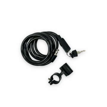 Antifurt cu cheie Jet 27101 spirala, 8x1500mm, cu suport montare