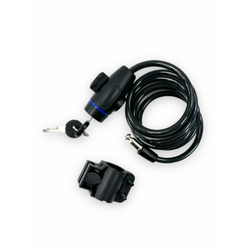 Antifurt cu cheie Jet 27220 spirala, 8x1500mm, cu suport montare