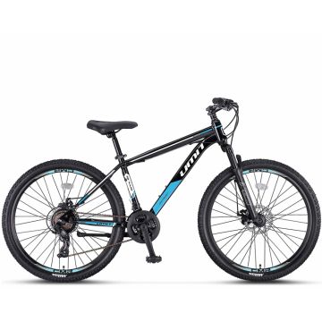 Bicicleta MTB Umit Arcus M-MSD, culoare negru albastru, roata 26  , cadru otel, frana disc, 21 viteze