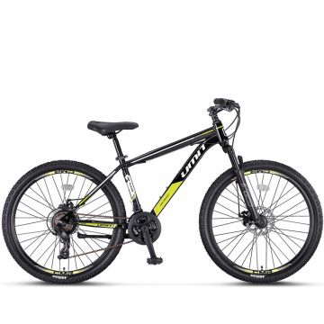 Bicicleta MTB Umit Arcus M-MSD, culoare negru verde, roata 26  , cadru otel, frana disc, 21 viteze