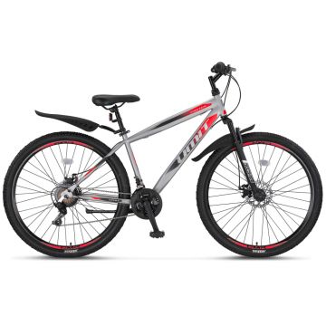 Bicicleta MTB Umit Faster, culoare gri rosu, roata 29  , frana disc, 21 viteze