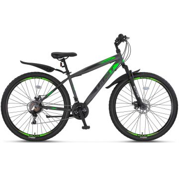 Bicicleta MTB Umit Faster, culoare gri verde, roata 29  , frana disc, 21 viteze
