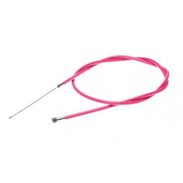 Cablu frana fata cu teaca, pentru biciclete, lungime cablu 1000mm, lungime teaca 850mm, culoare roz