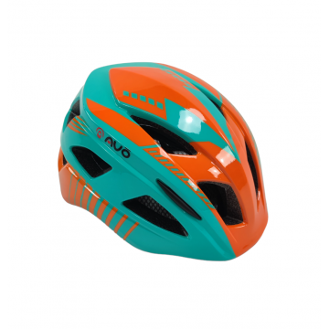 Casca biciclisti AVO-03, culoare portocaliu albastru, marime M (46-52cm)