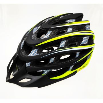 Casca biciclisti AVO-41, marime L (58-62 cm), culoare carbon verde fluo