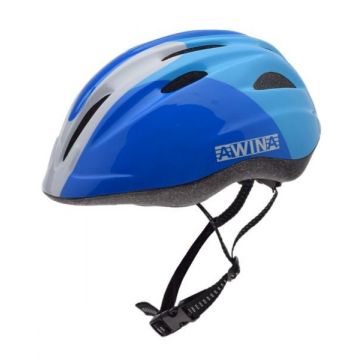 Casca ciclisti pentru copii, Awina by Moon, culoare albastru alb, marimea S