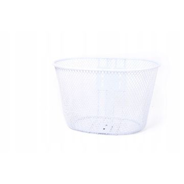 Cos biciclete copii, material metalic, culoare alb, montaj fata