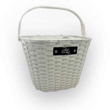 Cos fata biciclete   Click   sistem prindere pipa ghidon, culoare alb