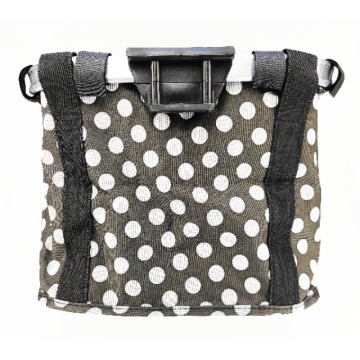 Cos fata biciclete tip geanta BL-F-011, prindere universala pe ghidon, culoare negru alb