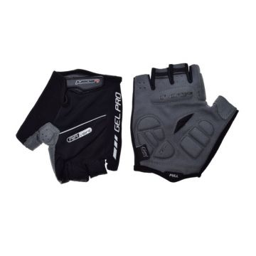 Manusi ciclism adulti, Leoshi, cu gel, culoare gri negru, marime L