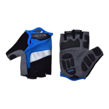 Manusi ciclism adulti, Leoshi, cu gel, culoare negru albastru alb, marime XL