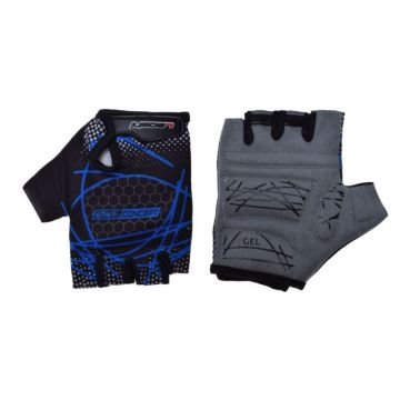 Manusi ciclism adulti, Leoshi, cu gel, culoare negru albastru, marime L