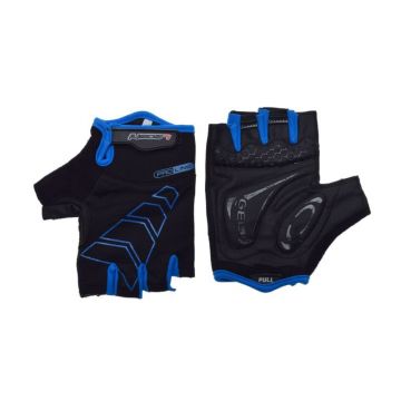 Manusi ciclism adulti, Leoshi Pro-Line, cu gel, culoare negru albastru, marime M