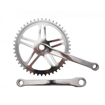 Pedalier biciclete din otel, lungime brat 170mm, 1 viteza, 46z, otel