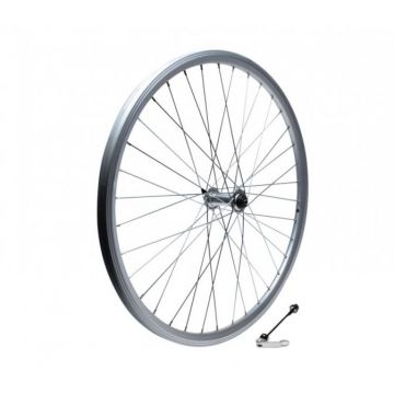 Roata fata dubla bicicleta 26, quick release, Kolo, culoare argintie