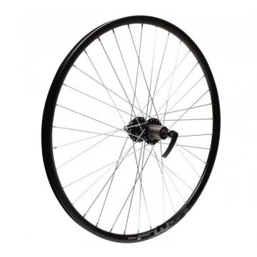 Roata spate dubla bicicleta 27.5  , quick release, caseta 8 9 viteze, pentru frana disc, culoare negru