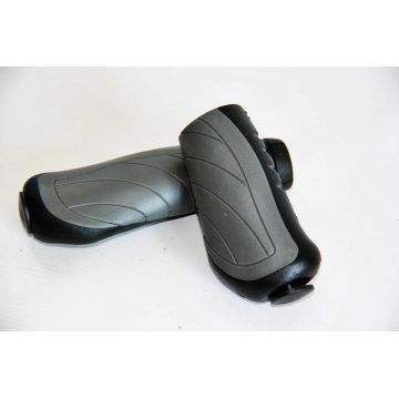 Set 2 mansoane bicicleta D2-TC-G142, stanga 135mm, dreapta 92mm, culoare gri negru