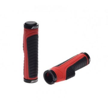 Set 2 mansoane biciclete, fixare colier, lungime 133 mm, greutate 198 g, culoare negru rosu