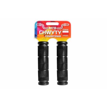 Set 2 mansoane biciclete KRIS MTB Grot 0123, PVC, 120mm, culoare negru