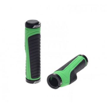 Set 2 mansoane biciclete, suport palma, fixare colier, lungime 133 mm, greutate 198 g, culoare negru verde