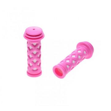 Set mansoane biciclete copii, culoare roz alb, 85mm