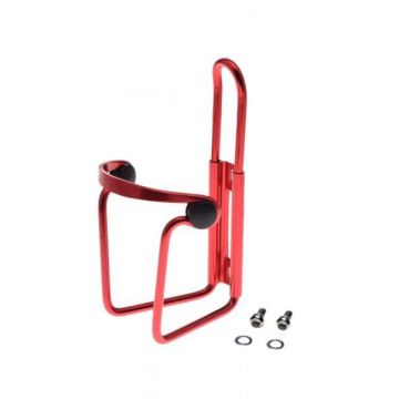 Suport bidon apa, din aluminiu, antivibratii, greutate 73 g, culoare rosu
