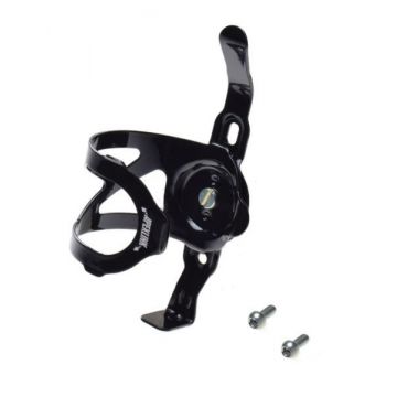 Suport bidon apa, din aluminiu, rotativ, pentru biciclete, culoare negru