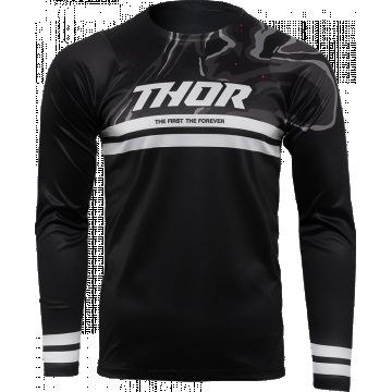 Tricou biciclisti Thor, culoare negru alb, marime M