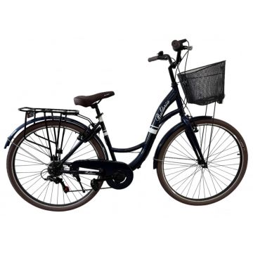 Bicicleta Belderia City Urban, culoare bleumarin, roata 28  , cadru din otel