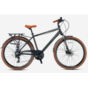 Bicicleta City Kron CX 300, roata 28  , 24 viteze, cadru aluminiu, frana disc hidraulic, culoare negru