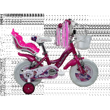 Bicicleta copii Belderia Linda, culoare roz, roata 12  , cadru din otel