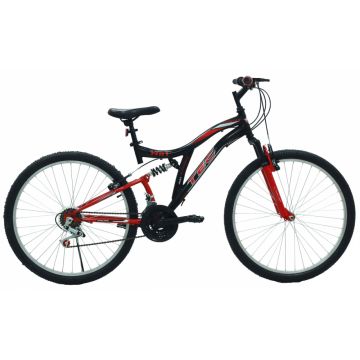 Bicicleta copii Tec Master full suspensie, roata 26  , culoare negru rosu