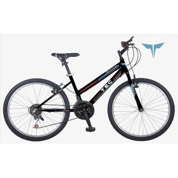 Bicicleta MTB copii Tec Rocky, roata 24  , cadru din otel, culoare negru rosu