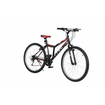Bicicleta MTB Tec Strong, culoare negru rosu, roata 24  , cadru din otel