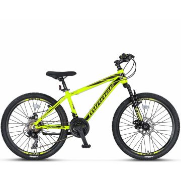 Bicicleta MTB Umit Mirage 2D, 21 viteze, culoare lime, roata 26  , cadru din aluminiu 14  , frana disc