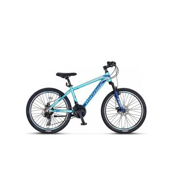 Bicicleta MTB Umit Mirage 2D, 21 viteze, culoare turcoaz, roata 26  , cadru din aluminiu 14  , frana disc